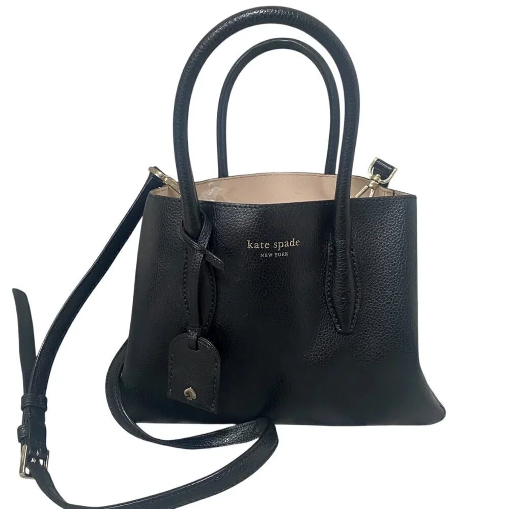 Kate Spade New York EVA Leather Small Satchel in Black
